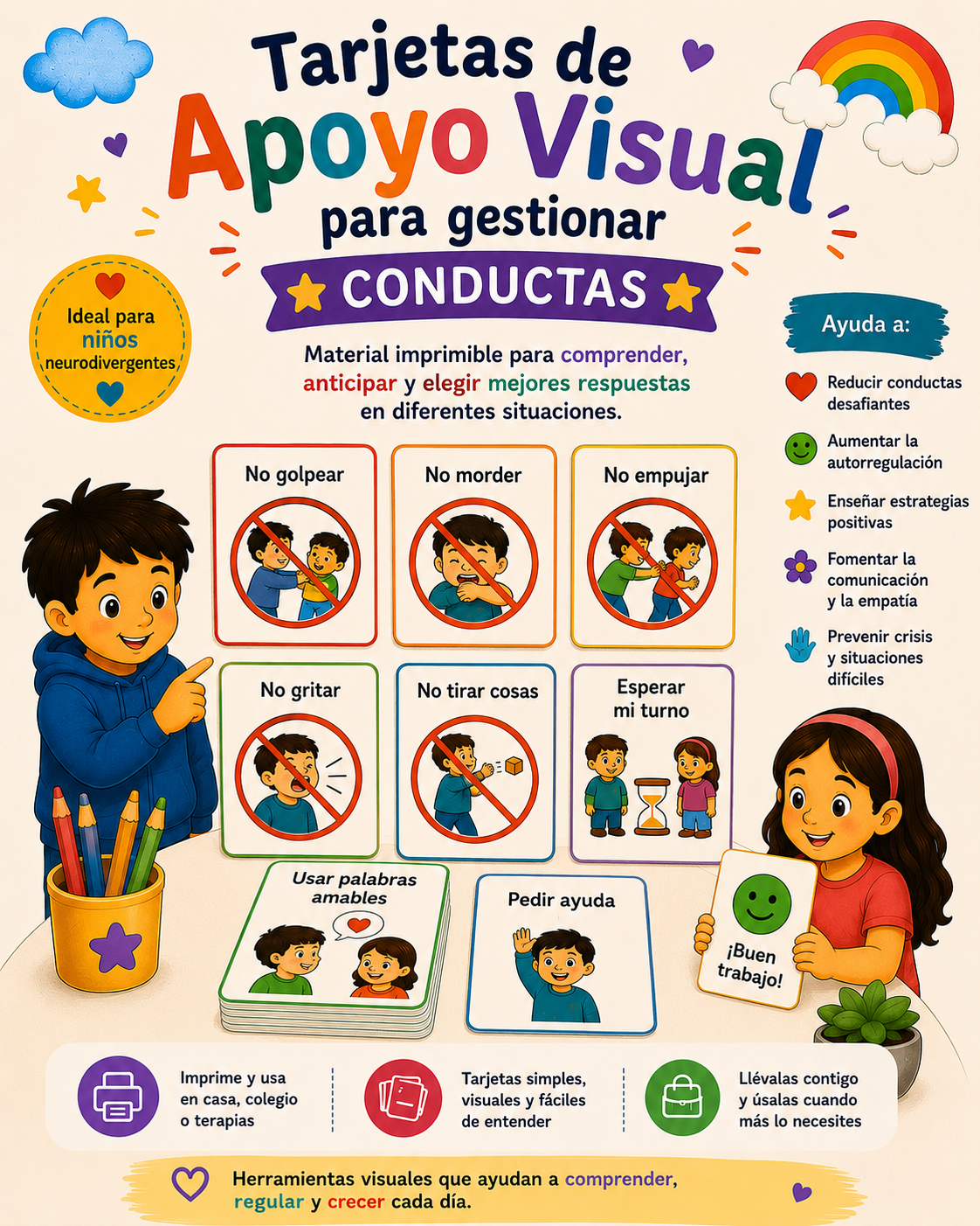 TARJETAS DE APOYO VISUAL PARA GESTIONAR CONDUCTAS